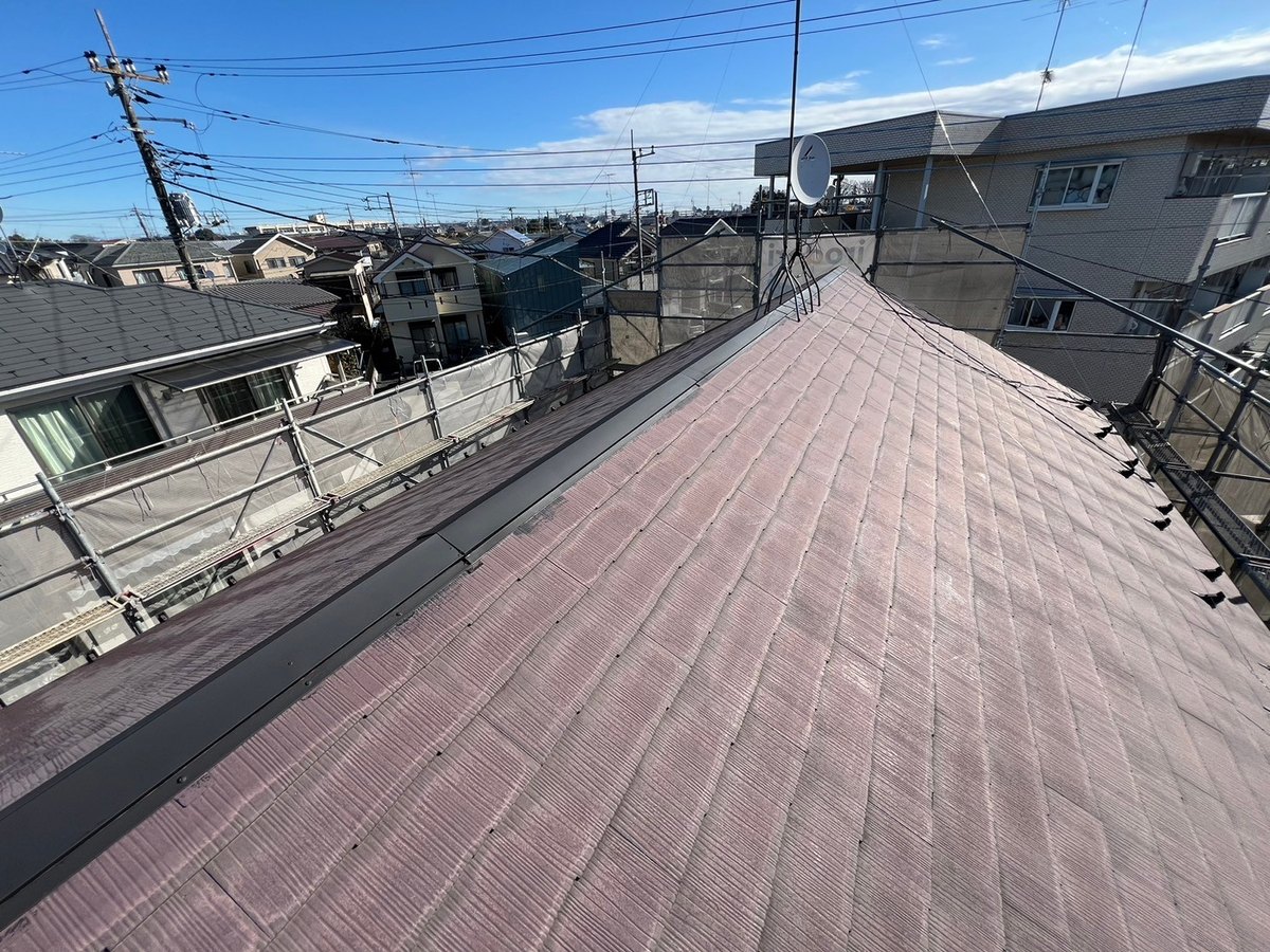 屋根の補修 / 下塗り完了