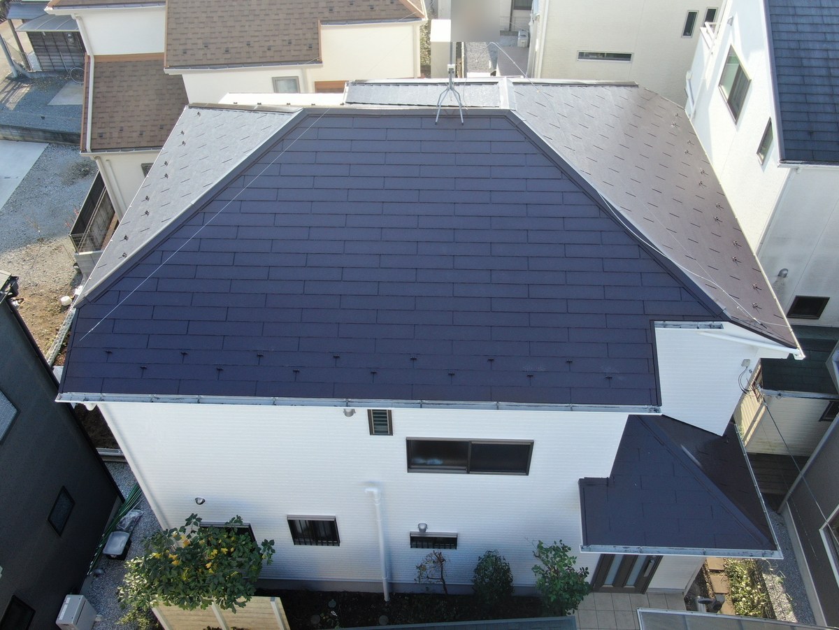 施工後の建物全体（斜め上から）