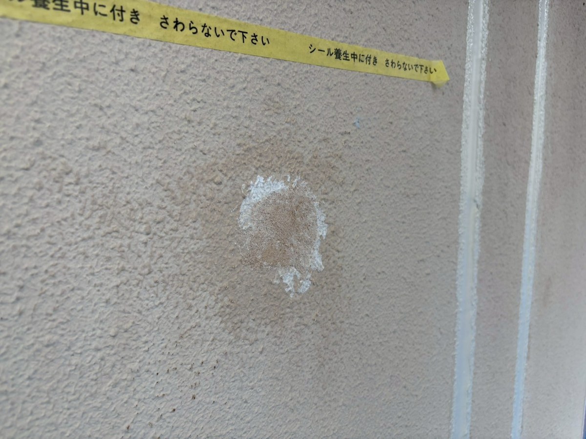 外壁 / 下地の補修 / アンカー穴 補修完了