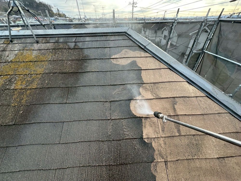 2月12日の高圧洗浄の途中