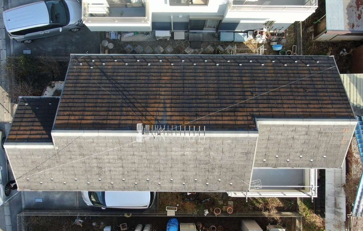 屋根 施工前(上空から)